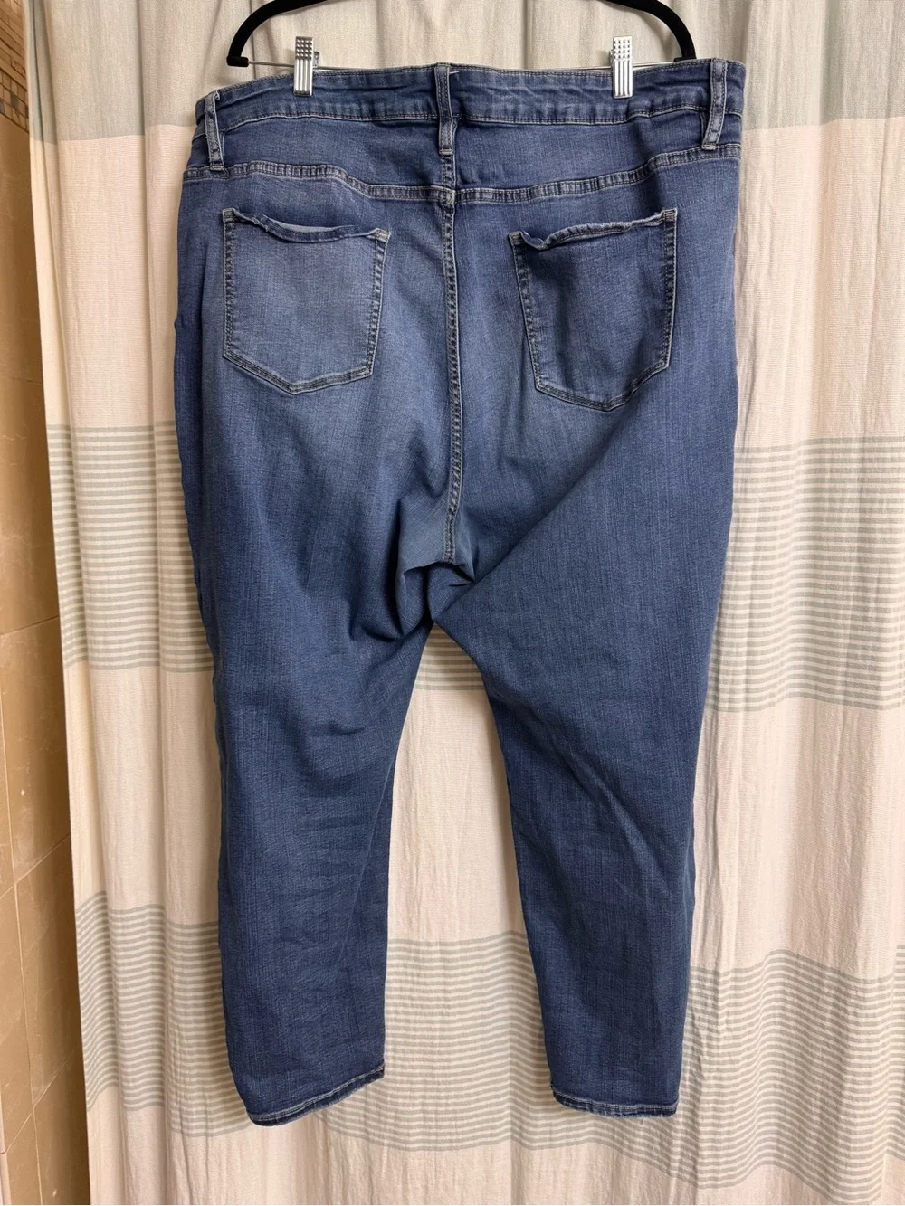 Ava & Viv Distressed Button-Fly Blue Jeans Jeggings